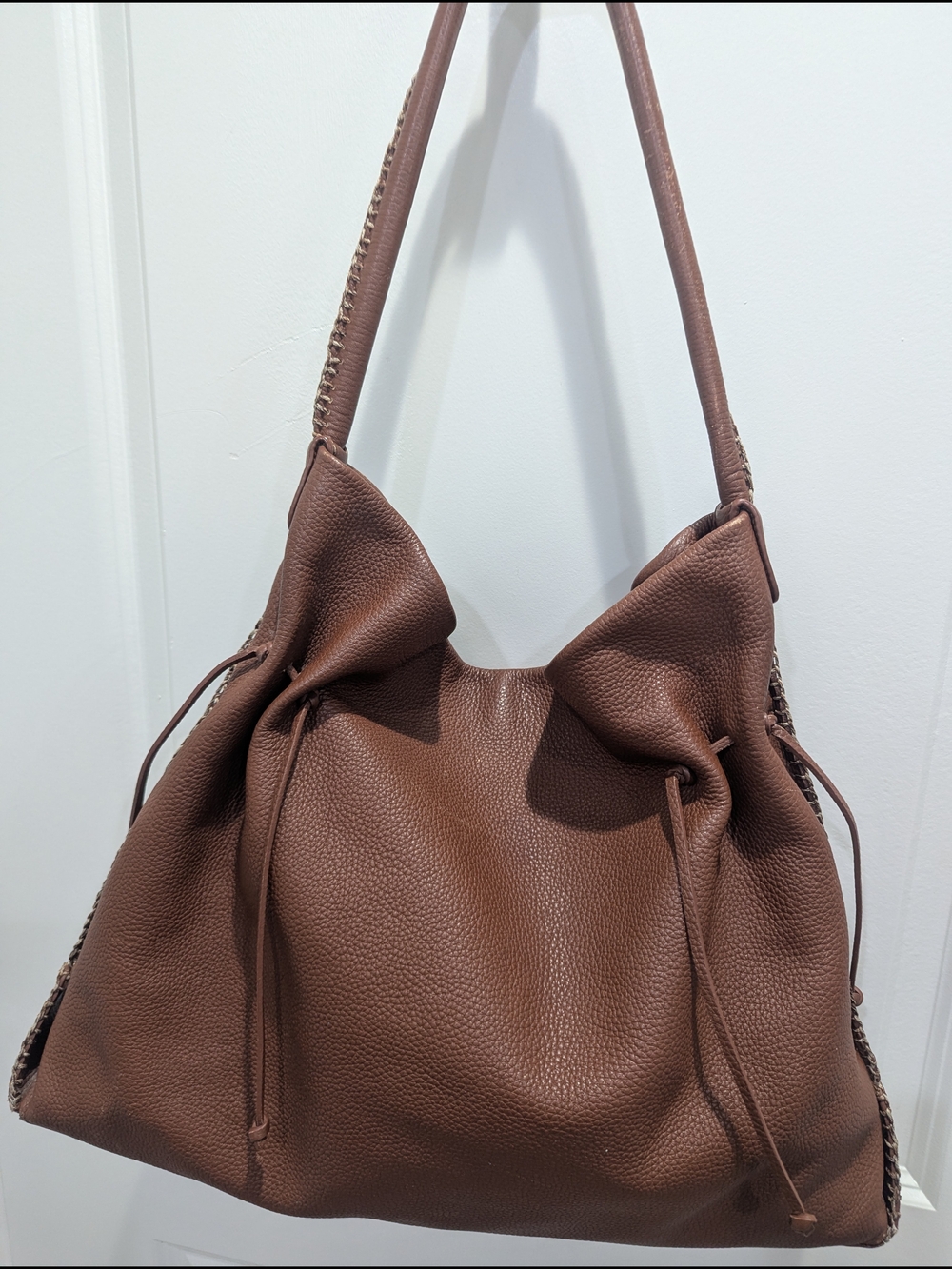 Carlos Falchi Vintage Large Classic Brown Leather Women's Bag
